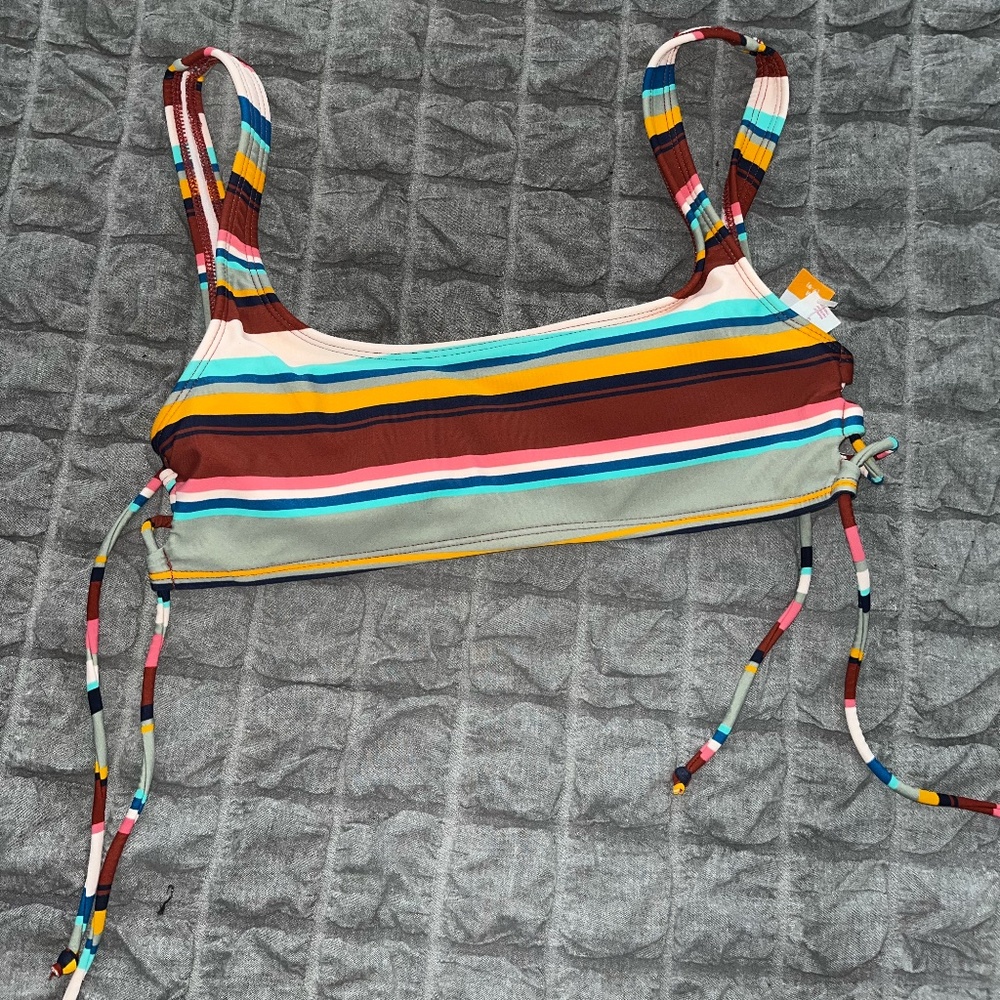 striped bathing suit top